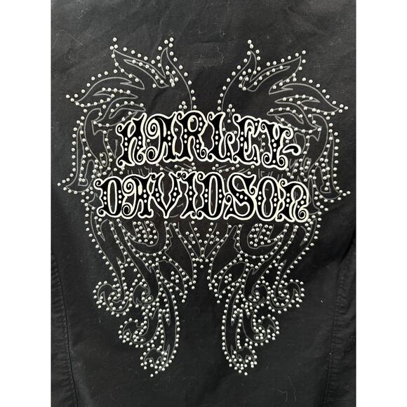 HARLEY DAVIDSON Women’s Sleeveless Shirt Black Studded Embellished | Size Large - Picture 4 of 6
